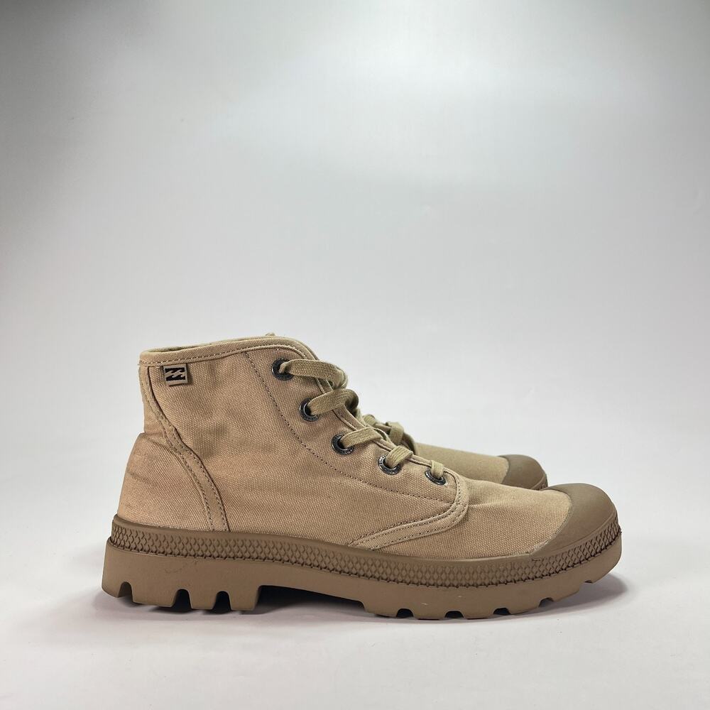 Billabong Wanderlust Khaki Tan Canvas High Top Boots JFCT3BWA Women's Size 9